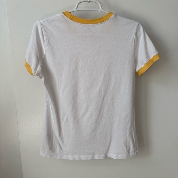 Nike just do it raglan short sleeve ringer t-shirt in white and yellow - Picture 10 of 15